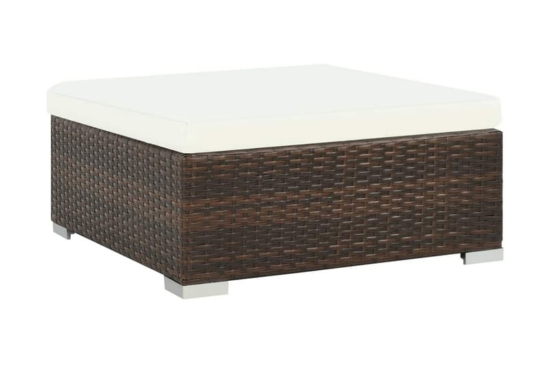 Haveloungesæt 7 Dele Med Hynder Polyrattan Brun - Brun - Havemøbler - Loungemøbler - Loungesæt