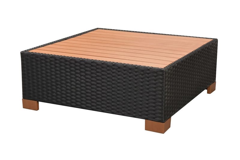 Haveloungesæt 7 Dele Med Hynder Polyrattan Sort - Sort - Havemøbler - Loungemøbler - Loungesæt