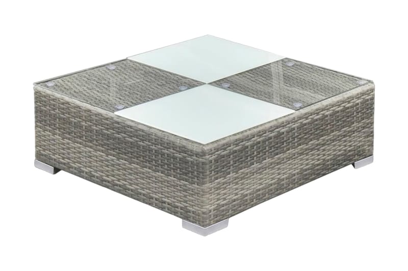 Haveloungesæt 8 Dele Med Hynder Polyrattan Grå - Grå - Havemøbler - Loungemøbler - Loungesæt