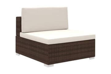 Haveloungesæt 8 Dele Med Hynder Polyrattan Brun - Brun - Havemøbler - Loungemøbler - Loungesæt