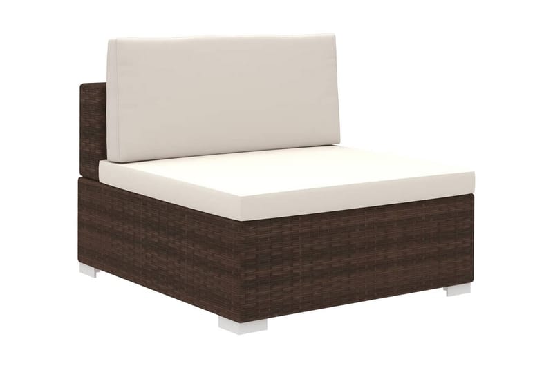 Haveloungesæt 8 Dele Med Hynder Polyrattan Brun - Brun - Havemøbler - Loungemøbler - Loungesæt