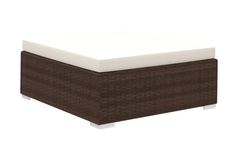 Haveloungesæt 8 Dele Med Hynder Polyrattan Brun - Brun - Havemøbler - Loungemøbler - Loungesæt