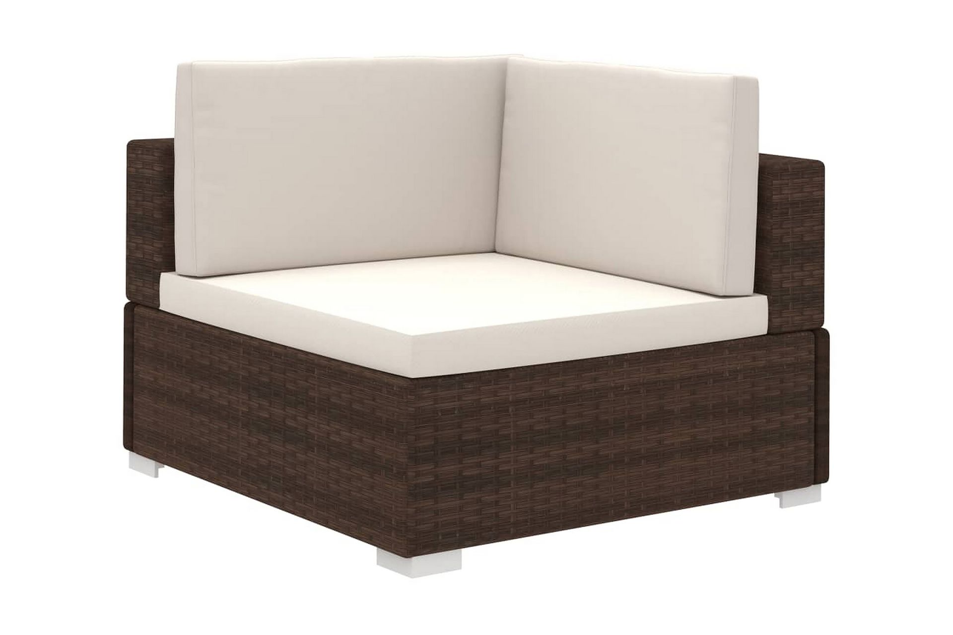 Haveloungesæt 8 Dele Med Hynder Polyrattan Brun - Brun - Havemøbler - Loungemøbler - Loungesæt