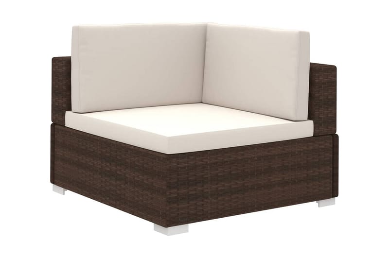 Haveloungesæt 8 Dele Med Hynder Polyrattan Brun - Brun - Havemøbler - Loungemøbler - Loungesæt