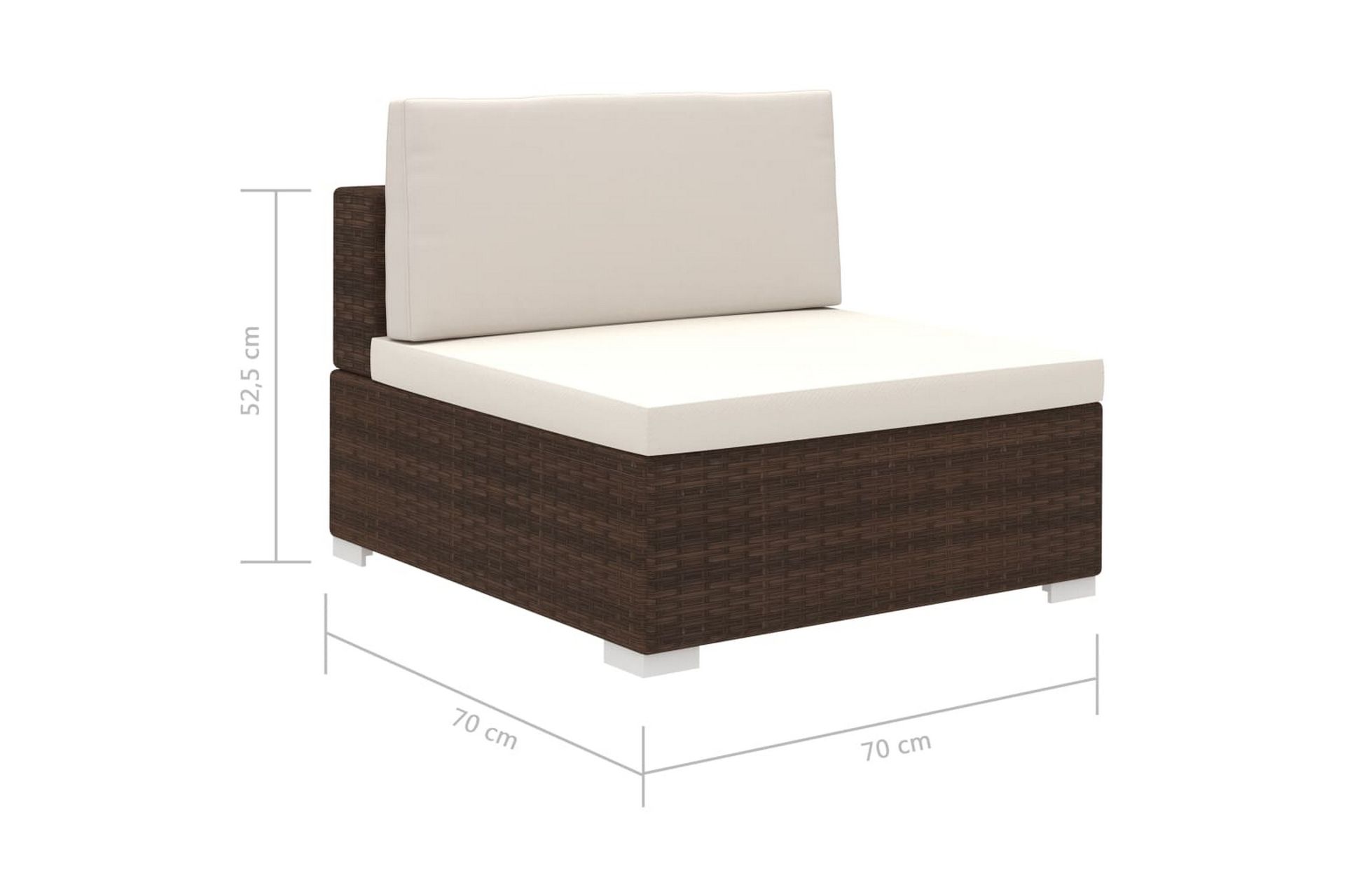 Haveloungesæt 8 Dele Med Hynder Polyrattan Brun - Brun - Havemøbler - Loungemøbler - Loungesæt