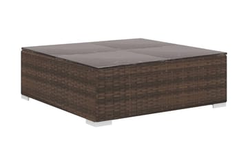 Haveloungesæt 8 Dele Med Hynder Polyrattan Brun - Brun - Havemøbler - Loungemøbler - Loungesæt
