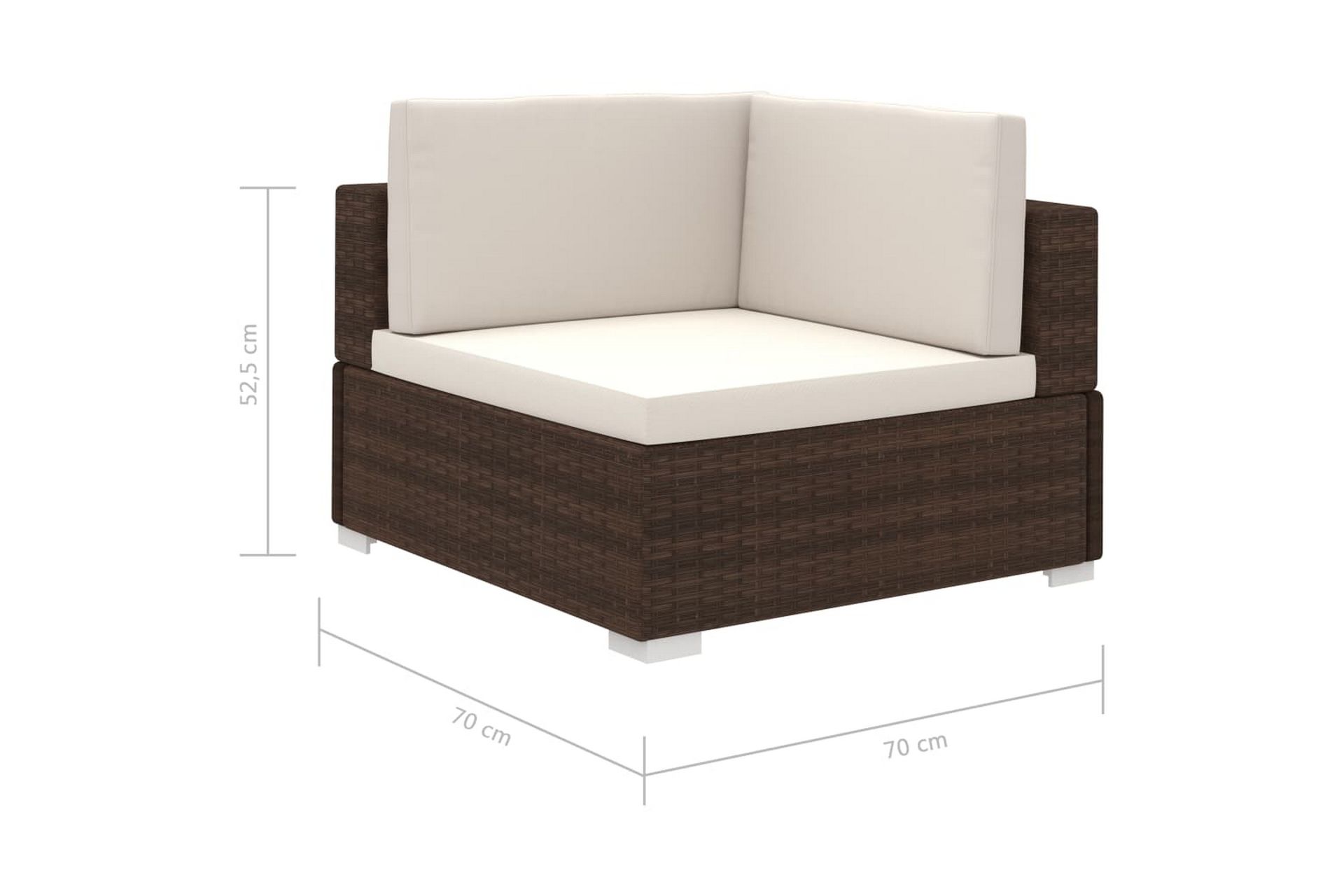 Haveloungesæt 8 Dele Med Hynder Polyrattan Brun - Brun - Havemøbler - Loungemøbler - Loungesæt