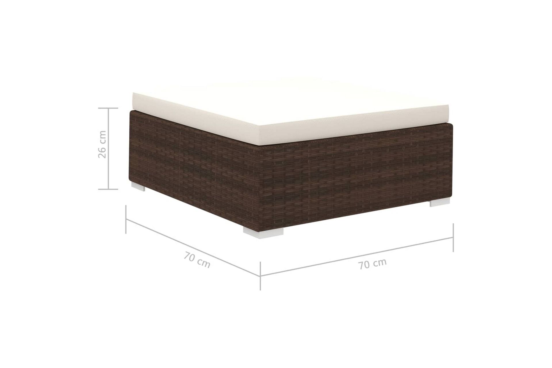 Haveloungesæt 8 Dele Med Hynder Polyrattan Brun - Brun - Havemøbler - Loungemøbler - Loungesæt