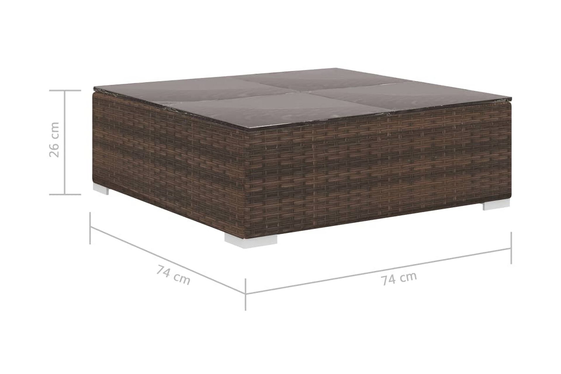 Haveloungesæt 8 Dele Med Hynder Polyrattan Brun - Brun - Havemøbler - Loungemøbler - Loungesæt