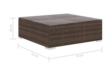 Haveloungesæt 8 Dele Med Hynder Polyrattan Brun - Brun - Havemøbler - Loungemøbler - Loungesæt