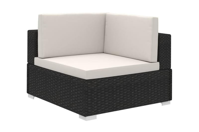 Haveloungesæt 8 Dele Med Hynder Polyrattan Sort - Sort - Havemøbler - Loungemøbler - Loungesæt