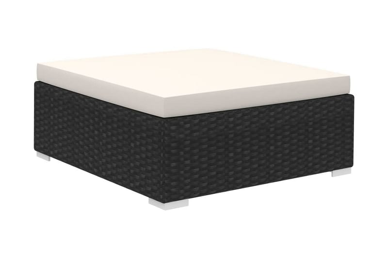 Haveloungesæt 8 Dele Med Hynder Polyrattan Sort - Sort - Havemøbler - Loungemøbler - Loungesæt