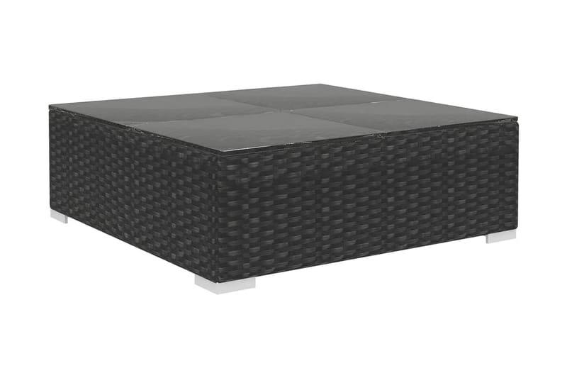 Haveloungesæt 8 Dele Med Hynder Polyrattan Sort - Sort - Havemøbler - Loungemøbler - Loungesæt
