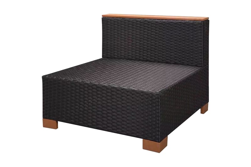 Haveloungesæt 8 Dele Med Hynder Polyrattan Sort - Sort - Havemøbler - Loungemøbler - Loungesæt