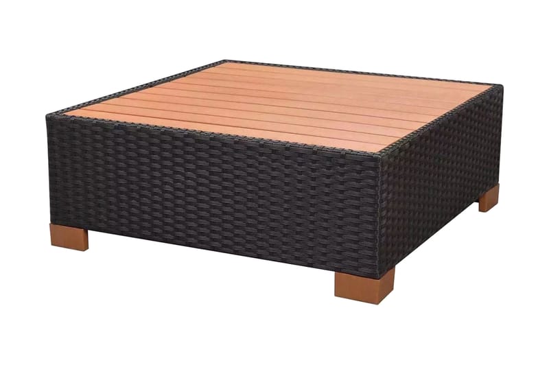 Haveloungesæt 8 Dele Med Hynder Polyrattan Sort - Sort - Havemøbler - Loungemøbler - Loungesæt