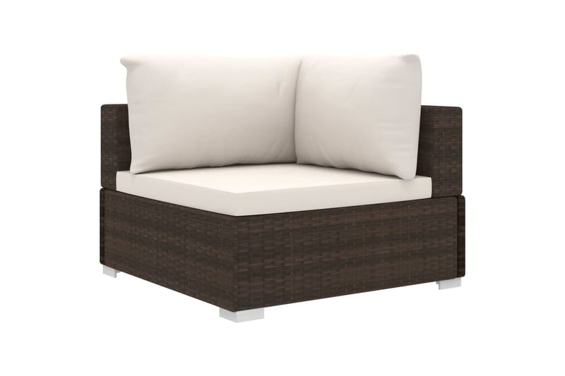 Haveloungesæt 8 Dele Med Hynder Polyrattan Brun - Havemøbler - Loungemøbler - Loungesæt