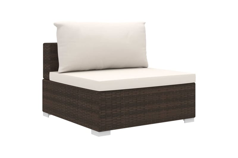 Haveloungesæt 8 Dele Med Hynder Polyrattan Brun - Havemøbler - Loungemøbler - Loungesæt