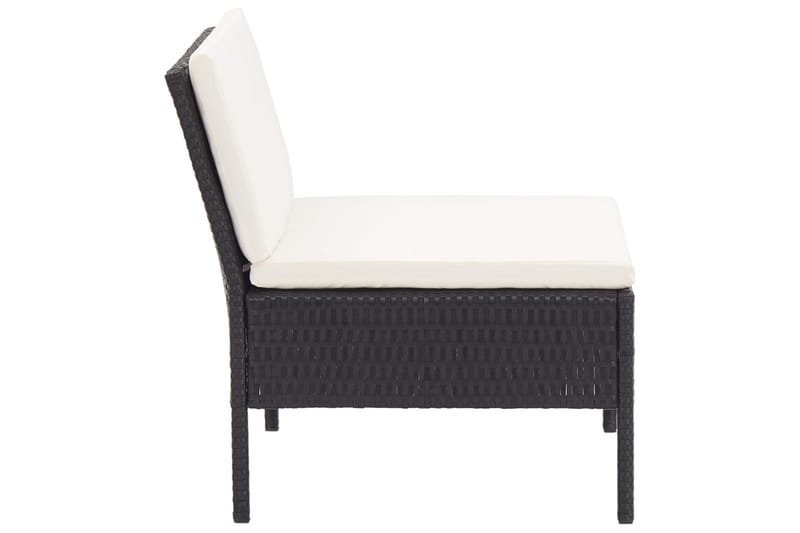 Haveloungesæt 8 Dele Med Hynder Polyrattan Sort - Sort - Havemøbler - Loungemøbler - Loungesæt
