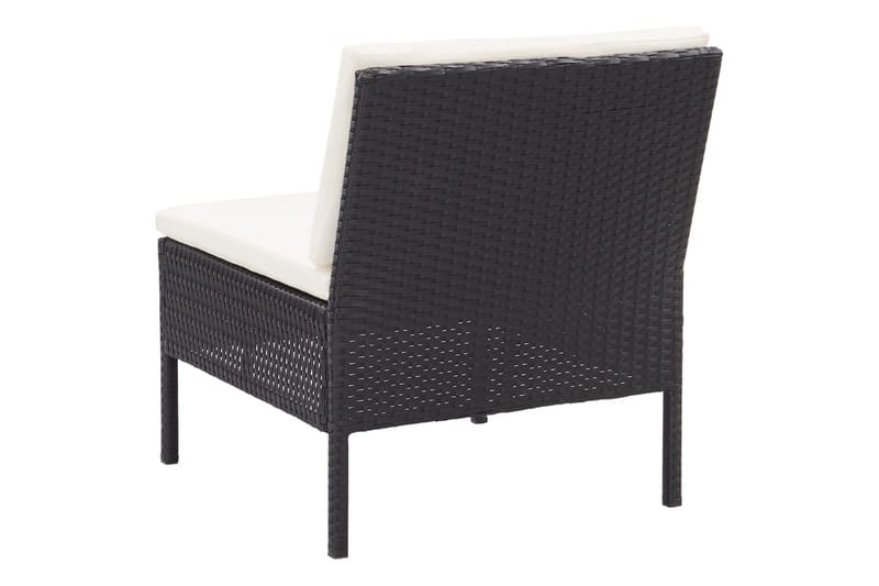 Haveloungesæt 8 Dele Med Hynder Polyrattan Sort - Sort - Havemøbler - Loungemøbler - Loungesæt