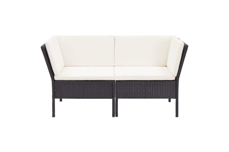 Haveloungesæt 8 Dele Med Hynder Polyrattan Sort - Sort - Havemøbler - Loungemøbler - Loungesæt