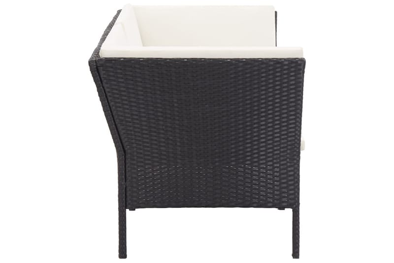 Haveloungesæt 8 Dele Med Hynder Polyrattan Sort - Sort - Havemøbler - Loungemøbler - Loungesæt