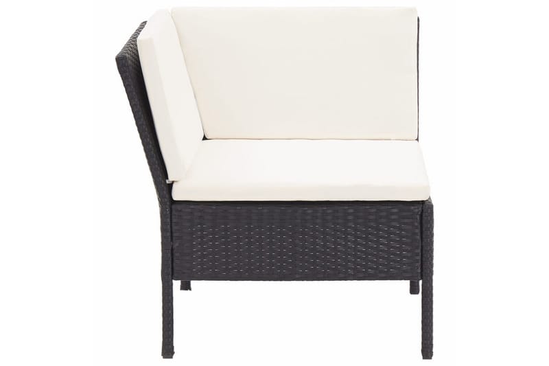 Haveloungesæt 8 Dele Med Hynder Polyrattan Sort - Sort - Havemøbler - Loungemøbler - Loungesæt
