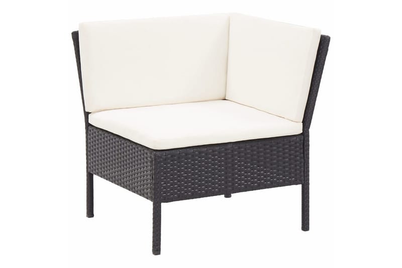 Haveloungesæt 8 Dele Med Hynder Polyrattan Sort - Sort - Havemøbler - Loungemøbler - Loungesæt
