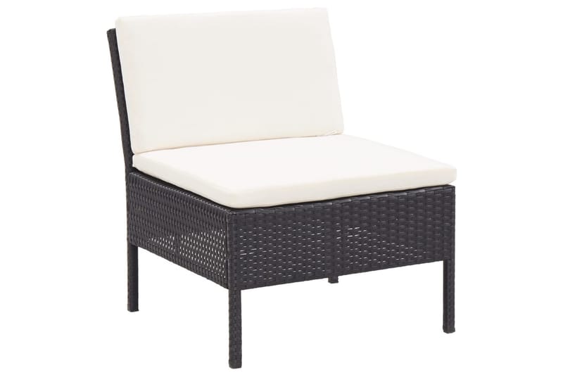 Haveloungesæt 8 Dele Med Hynder Polyrattan Sort - Sort - Havemøbler - Loungemøbler - Loungesæt