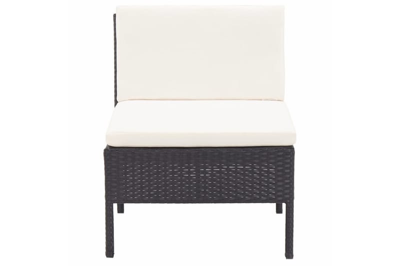 Haveloungesæt 8 Dele Med Hynder Polyrattan Sort - Sort - Havemøbler - Loungemøbler - Loungesæt