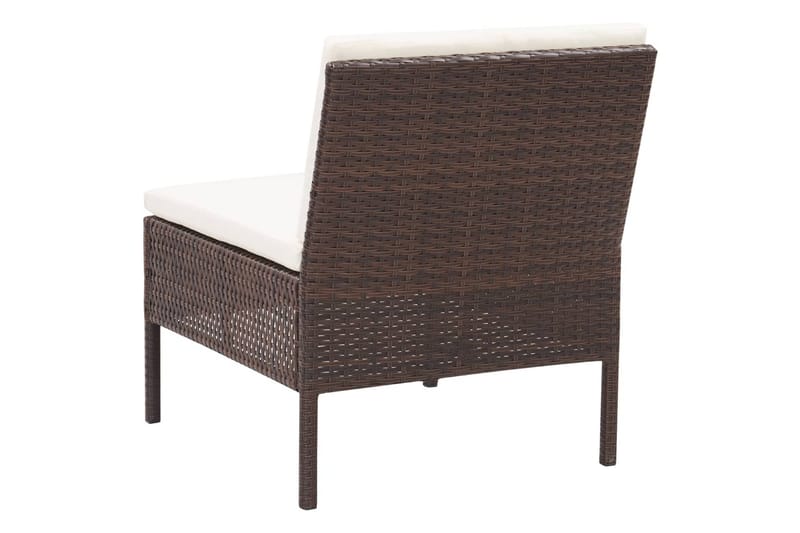 Haveloungesæt 8 Dele Med Hynder Polyrattan Brun - Brun - Havemøbler - Loungemøbler - Loungesæt