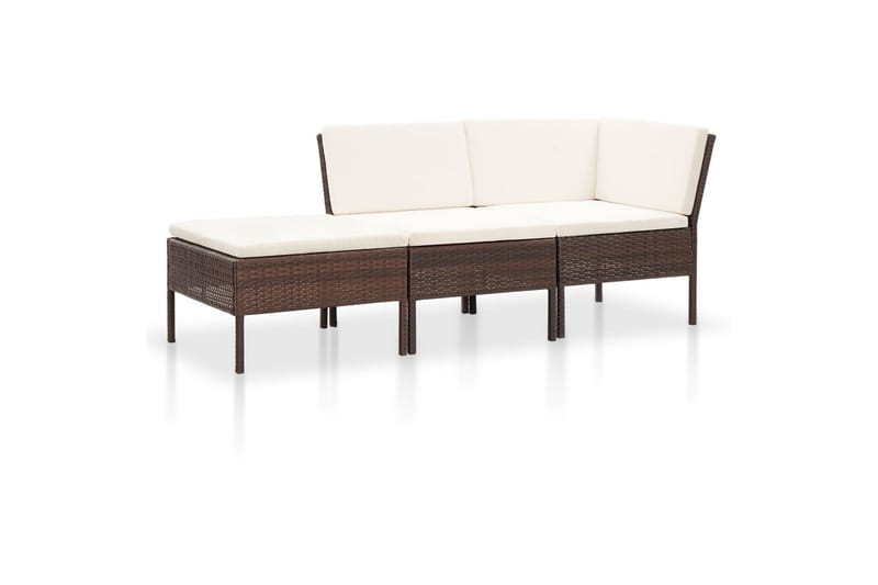 Haveloungesæt 8 Dele Med Hynder Polyrattan Brun - Brun - Havemøbler - Loungemøbler - Loungesæt