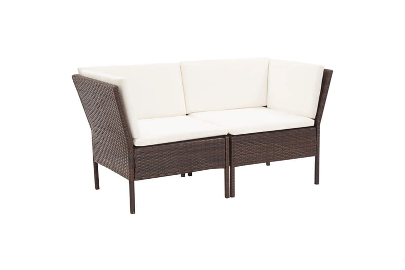 Haveloungesæt 8 Dele Med Hynder Polyrattan Brun - Brun - Havemøbler - Loungemøbler - Loungesæt
