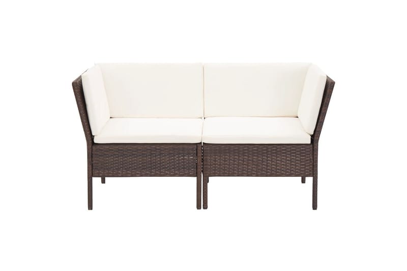 Haveloungesæt 8 Dele Med Hynder Polyrattan Brun - Brun - Havemøbler - Loungemøbler - Loungesæt