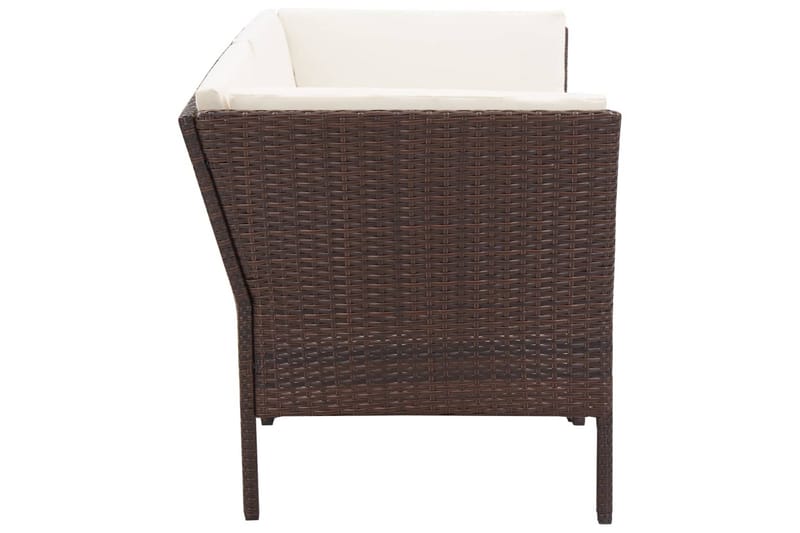Haveloungesæt 8 Dele Med Hynder Polyrattan Brun - Brun - Havemøbler - Loungemøbler - Loungesæt