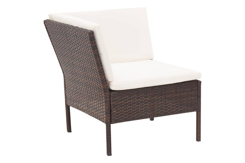 Haveloungesæt 8 Dele Med Hynder Polyrattan Brun - Brun - Havemøbler - Loungemøbler - Loungesæt