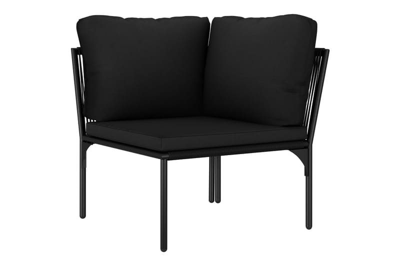 Haveloungesæt 8 Dele Med Hynder Pvc Sort - Sort - Havemøbler - Loungemøbler - Loungesæt