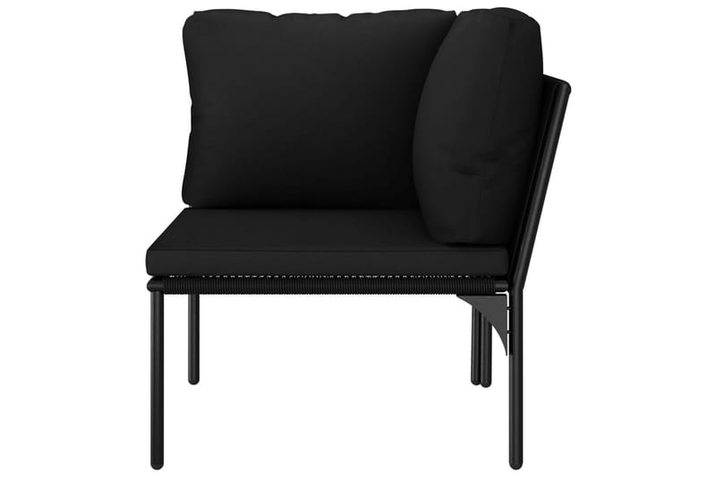 Haveloungesæt 8 Dele Med Hynder Pvc Sort - Sort - Havemøbler - Loungemøbler - Loungesæt
