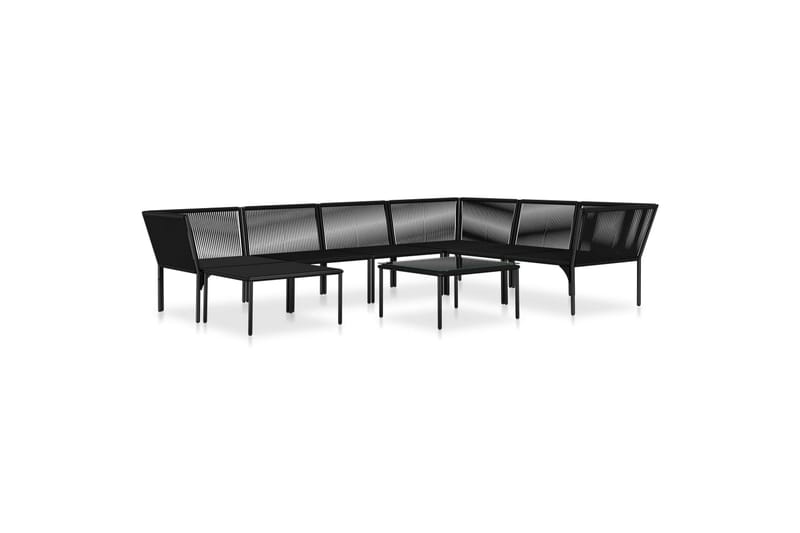 Haveloungesæt 8 Dele Med Hynder Pvc Sort - Sort - Havemøbler - Loungemøbler - Loungesæt