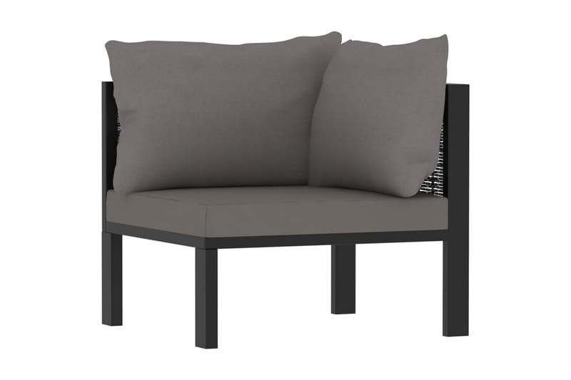 Haveloungesæt 8 Dele Med Hynder Polyrattan Antracitgrå - Havemøbler - Loungemøbler - Loungesæt