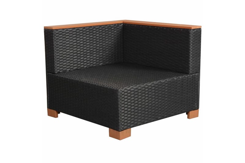 Haveloungesæt 9 Dele Med Hynder Polyrattan Sort - Sort - Havemøbler - Loungemøbler - Loungesæt