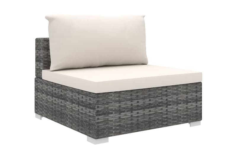 Haveloungesæt 9 dele med hynder polyrattan grå - Grå - Havemøbler - Loungemøbler - Loungesæt