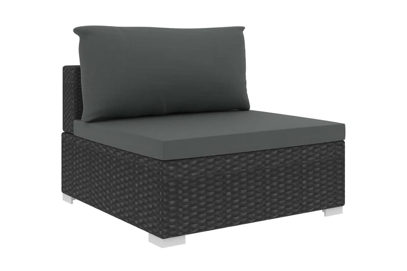 Haveloungesæt 9 dele med hynder polyrattan sort - Sort - Havemøbler - Loungemøbler - Loungesæt