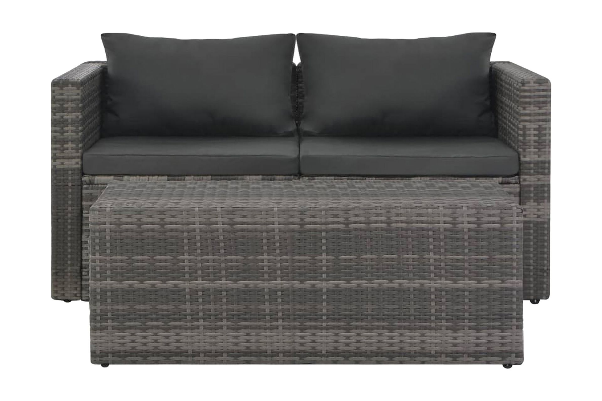 Haveloungesæt I 6 Dele Med Hynder Polyrattan Grå - Grå - Havemøbler - Loungemøbler - Loungesæt