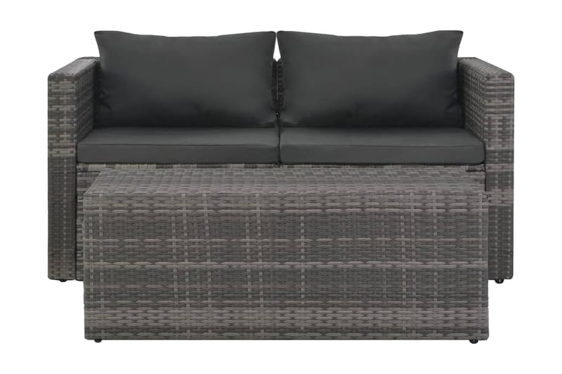 Haveloungesæt I 6 Dele Med Hynder Polyrattan Grå - Grå - Havemøbler - Loungemøbler - Loungesæt