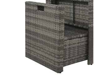Haveloungesæt I 6 Dele Med Hynder Polyrattan Grå - Grå - Havemøbler - Loungemøbler - Loungesæt