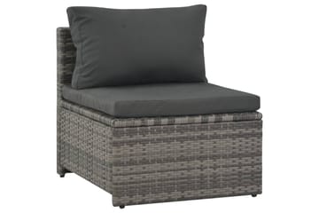 Haveloungesæt I 6 Dele Med Hynder Polyrattan Grå - Grå - Havemøbler - Loungemøbler - Loungesæt