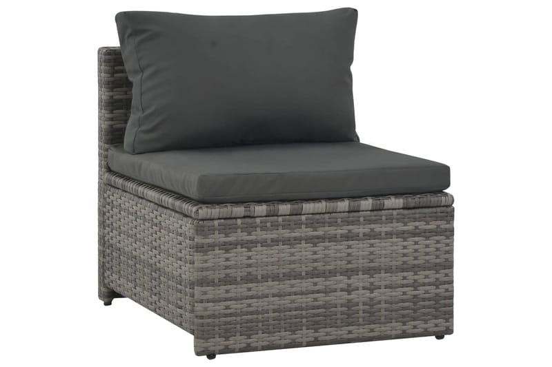 Haveloungesæt I 6 Dele Med Hynder Polyrattan Grå - Grå - Havemøbler - Loungemøbler - Loungesæt