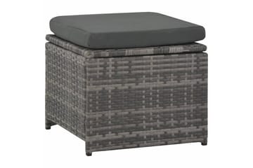 Haveloungesæt I 6 Dele Med Hynder Polyrattan Grå - Grå - Havemøbler - Loungemøbler - Loungesæt