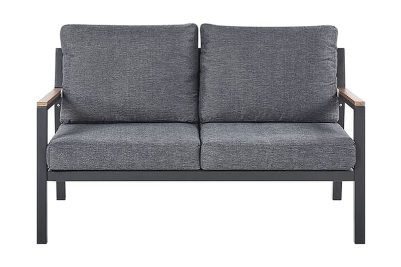 Havemøbelsæt 4-personers mørkegrå DELIA - Sort - Havemøbler - Loungemøbler - Loungesæt