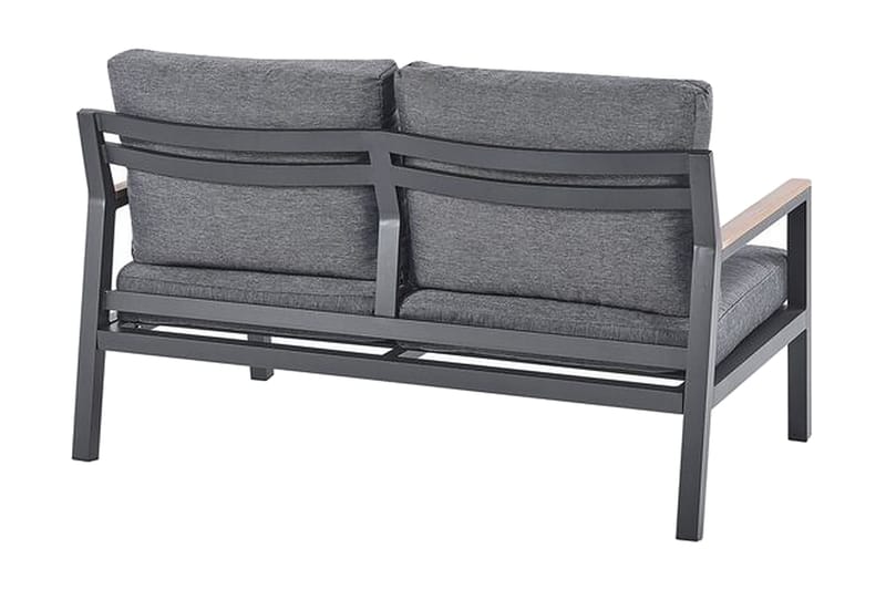 Havemøbelsæt 4-personers mørkegrå DELIA - Sort - Havemøbler - Loungemøbler - Loungesæt